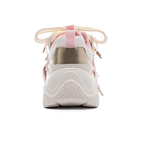 Warrior Breathable Lightweight Height Increasing Low Top Casual Shoes Women's Beige Gold-3