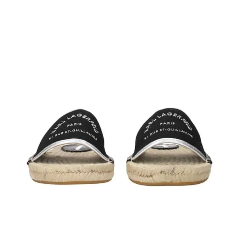 KARL LAGERFELD Slide Slippers Women's Black Silver-3