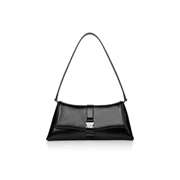INJOYLIFE Cow Leather Handbag, Shoulder Bag, Crossbody Bag Medium Size Women's Black