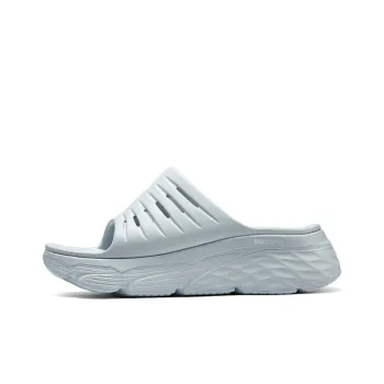 Skechers Max Cushioning Foam Sole Slip Resistant Slide Slippers Women's Light Gray