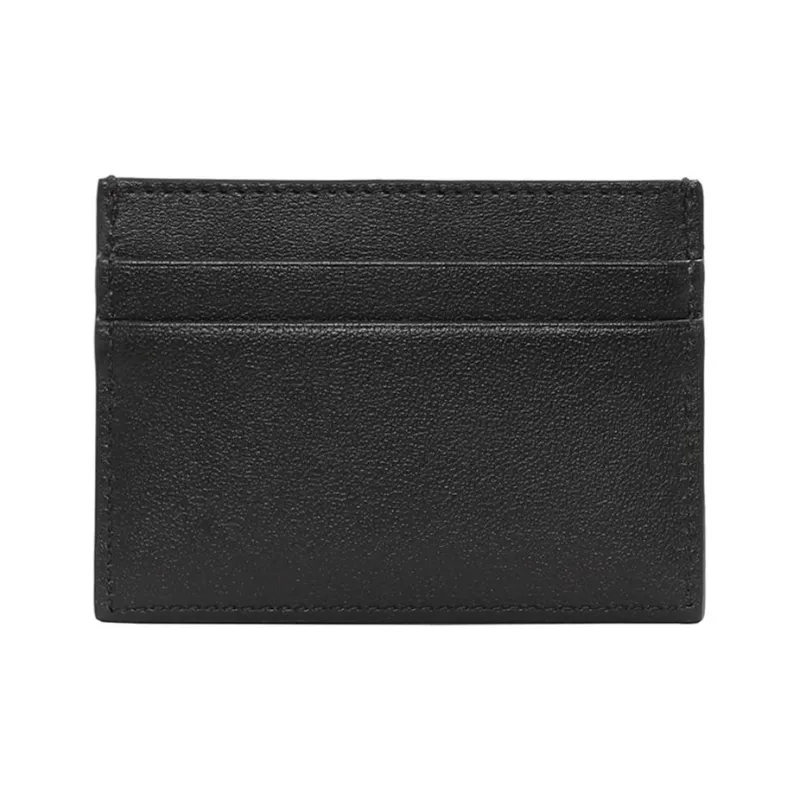 Valentino GARAVANI Leather Card Holder Men's Black & Beige-1