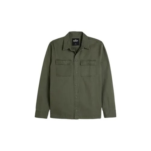 Hollister Denim Jackets Men Olive Green