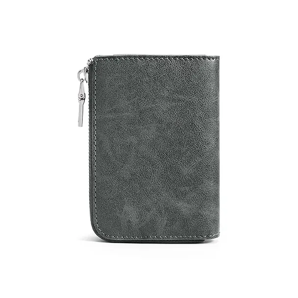 MashaLanti Synthetic Leather Coin Purses Card Holders Regular Men's Gray With Coffee-3