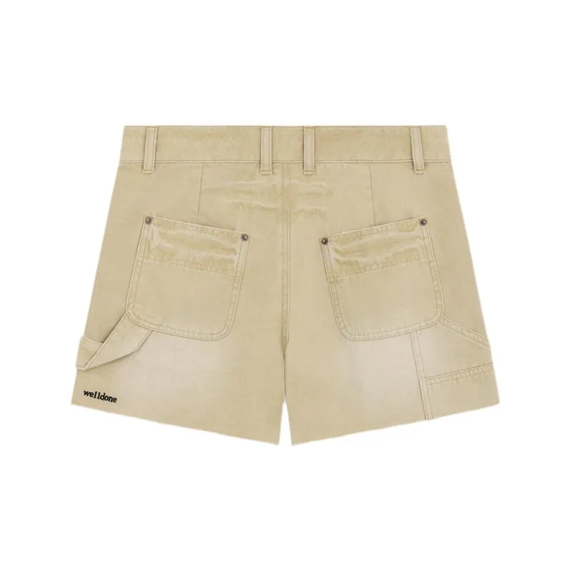 WE11DONE SS24 Denim Shorts Women's Beige-1