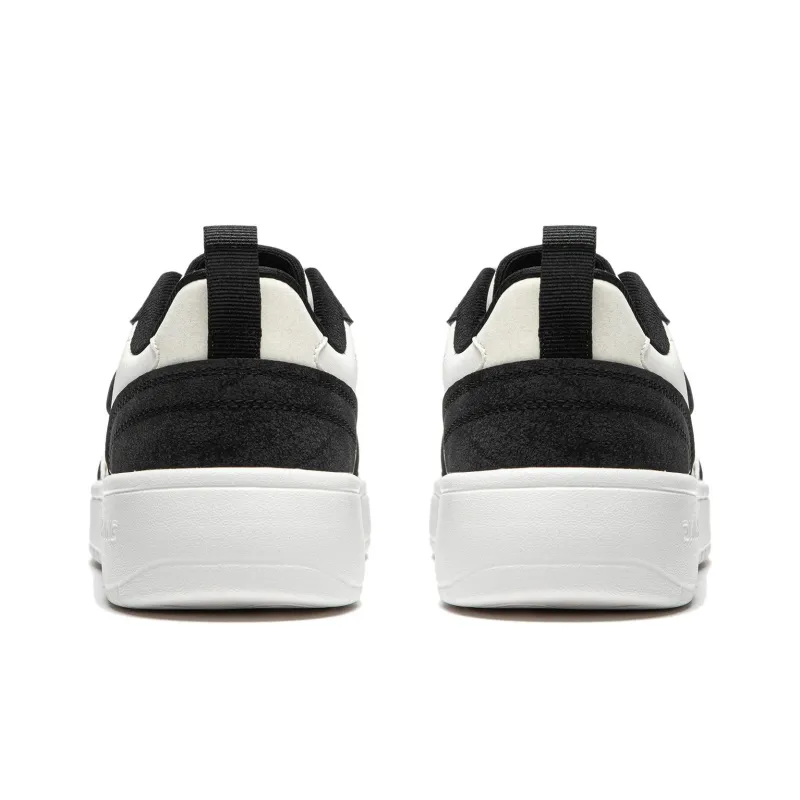 LiNing Yuanbao V2 Slip Resistant Cushioning Wear Resistant Low Top Skateboard Shoes Women's Black White-5