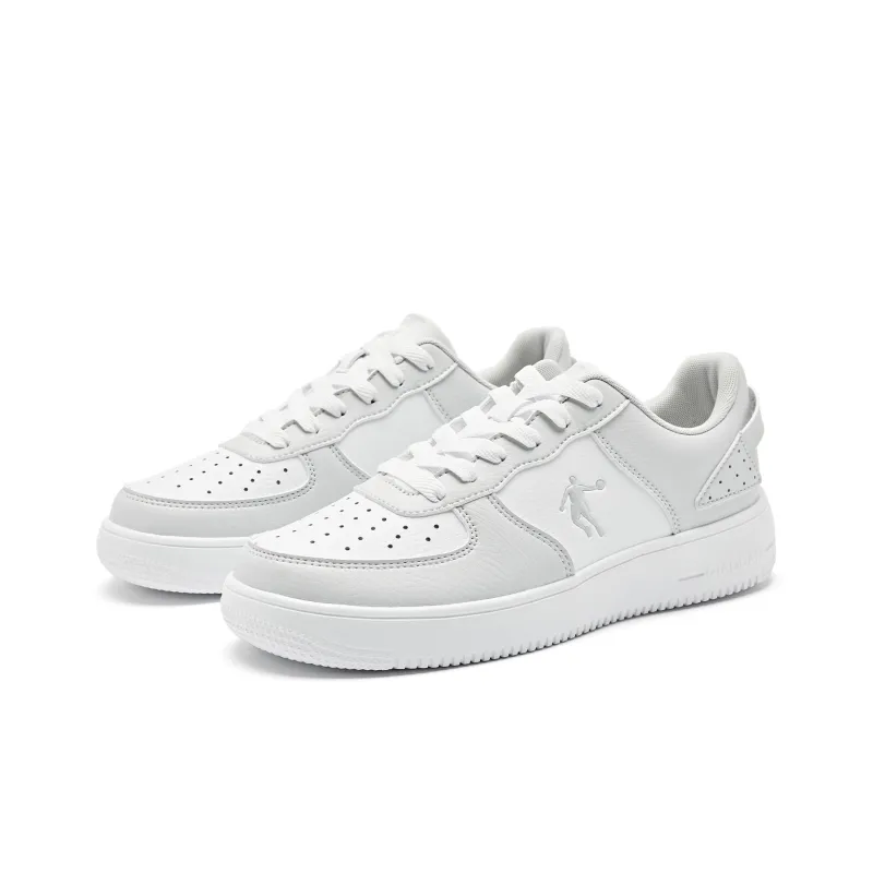 QIAODAN Skateboard Shoes Men Low Top Jordan White Gray Silver-2