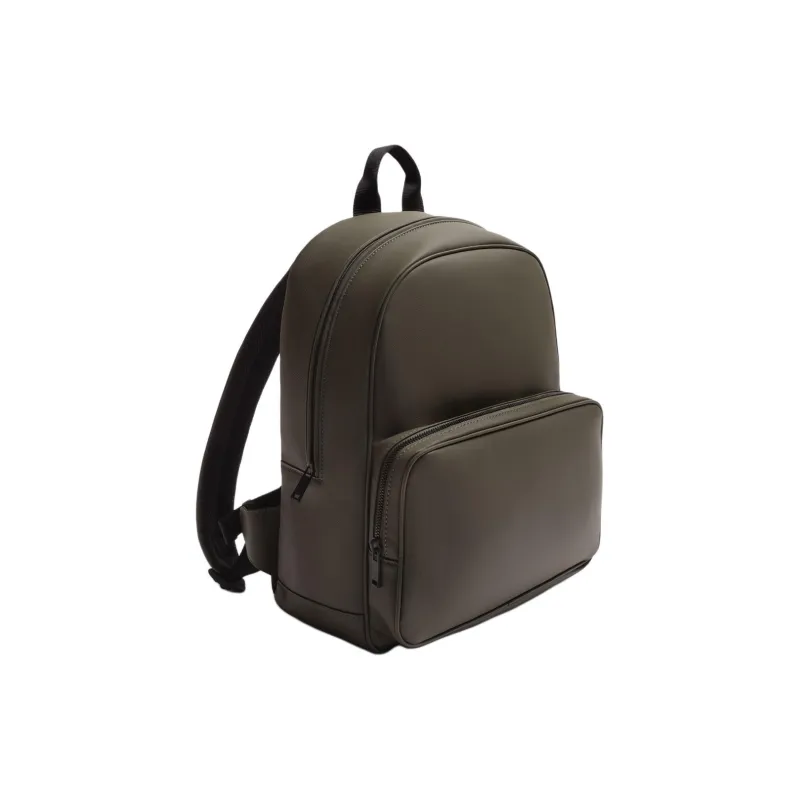 ZARA Polyurethane And Polyester Blend Backpack Large Size Men's Khaki Green-1
