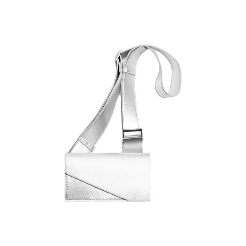 ZARA Polyurethane One Shoulder Handbag Crossbody Bag Mini Men's Silver-0