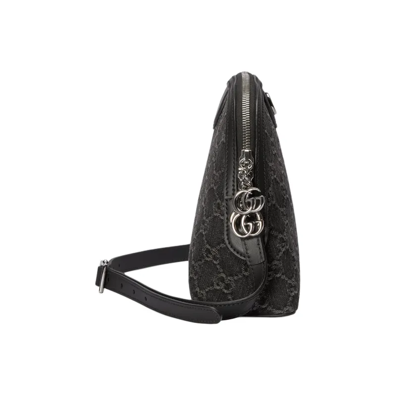 GUCCI Ophidia Denim Crossbody Bag Shoulder Bag Women's Black & Gray-3