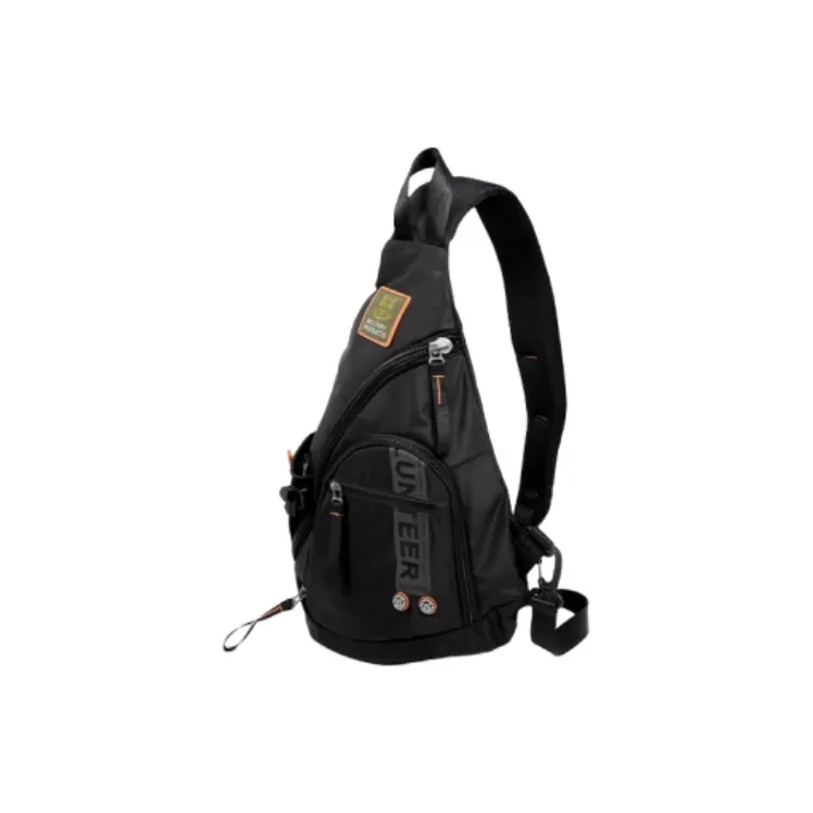 Volunteer Oxford Shoulder Bag Crossbody Bag Medium Size Men's Black-1