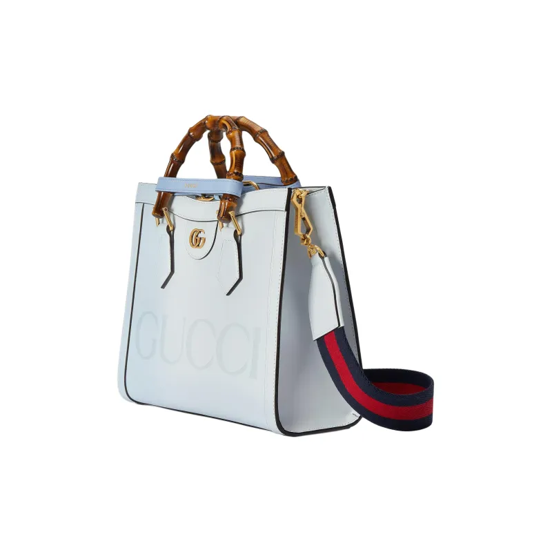 GUCCI Diana Leather Tote Bag Shopping Bag Shoulder Bag Crossbody Bag Handbag Small Size Women's Light Blue-1