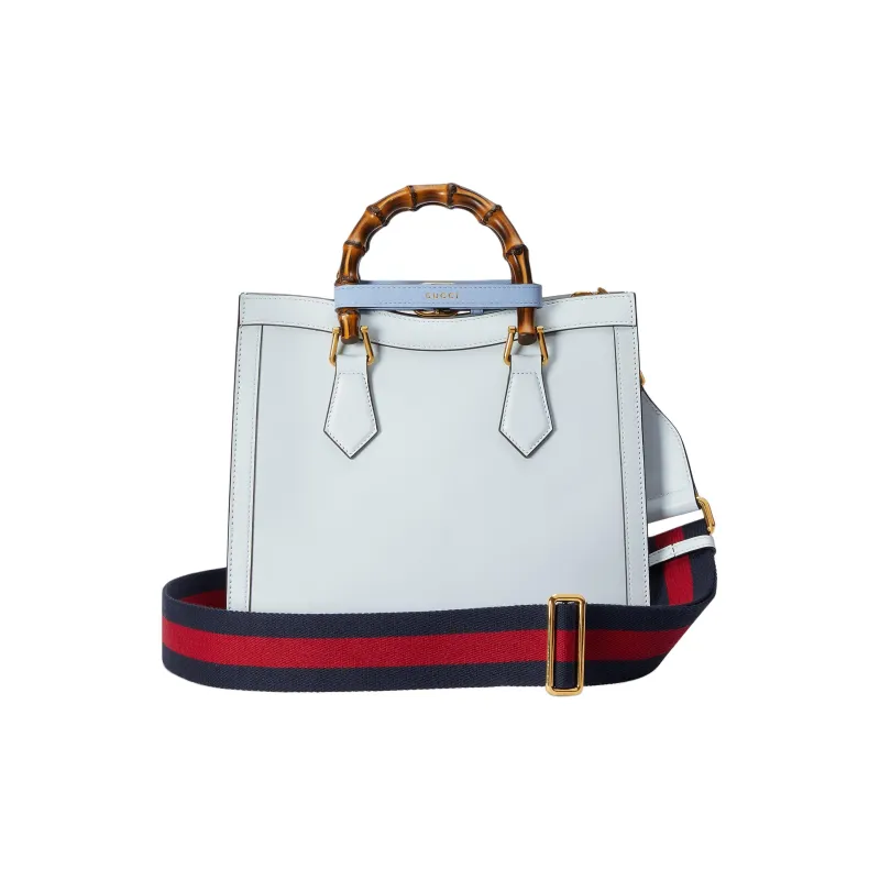 GUCCI Diana Leather Tote Bag Shopping Bag Shoulder Bag Crossbody Bag Handbag Small Size Women's Light Blue-4