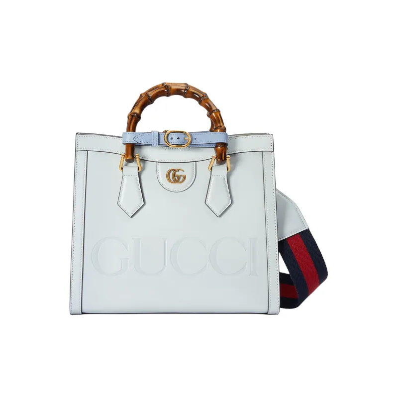 GUCCI Diana Leather Tote Bag Shopping Bag Shoulder Bag Crossbody Bag Handbag Small Size Women's Light Blue-3