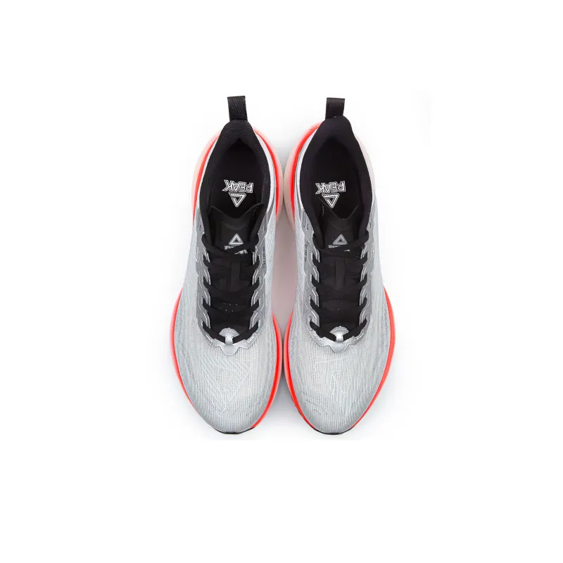 PEAK Running Shoes Men Low Top Ice Gray/Dazzling Orange-5