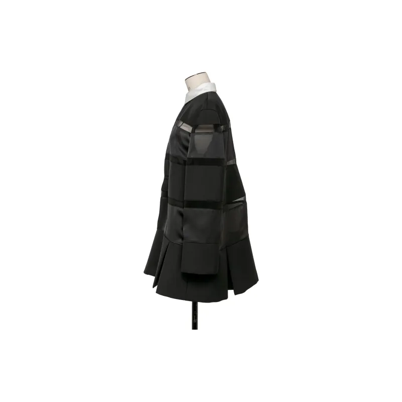 Sacai Suiting Bonding Rugby Shirt Dress 'Black'-1