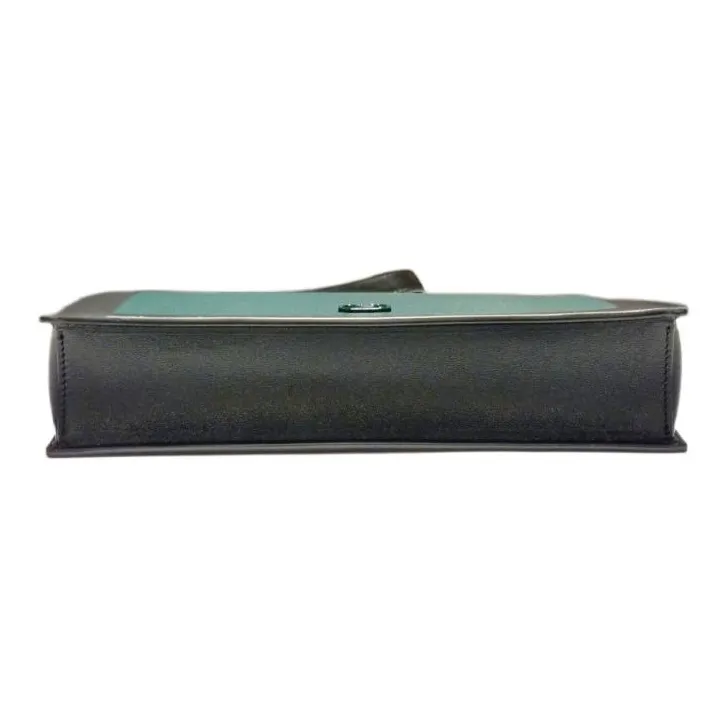 Valentino Cow Leather Clutch Men's Green & Black-5
