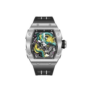 HaofaTourbillon Arknights Series Mechanical Movement Rubber Strap Watch Men's Watches Cut Out Dial 1968A