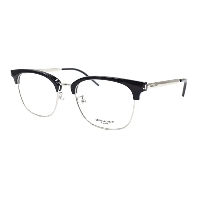 SAINT LAURENT Plate And Metal Browline Eyeglass Frames Unisex-0