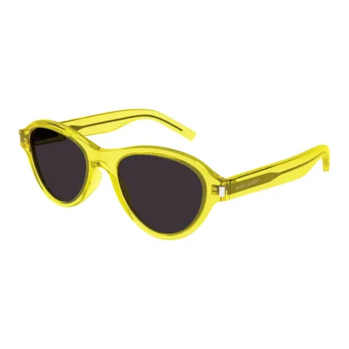 SAINT LAURENT Acetate Irregular Shape Sunglasses Unisex Yellow