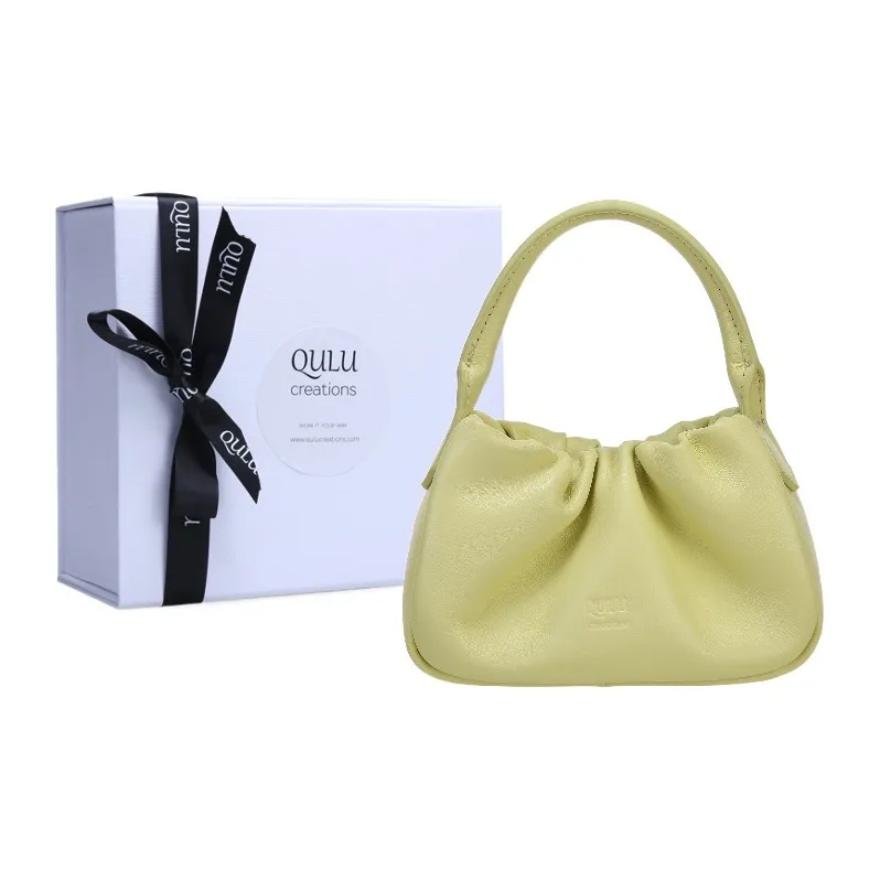 QULU Sheepskin Shoulder Bag Crossbody Bag Handbag Mini Women's White-32