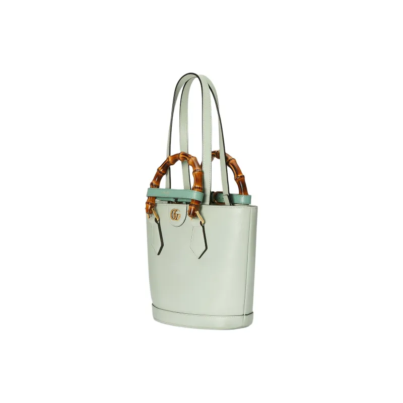 GUCCI Diana Leather Tote Bag, Shopping Bag, Handbag Trumpets Women's Light Green-1