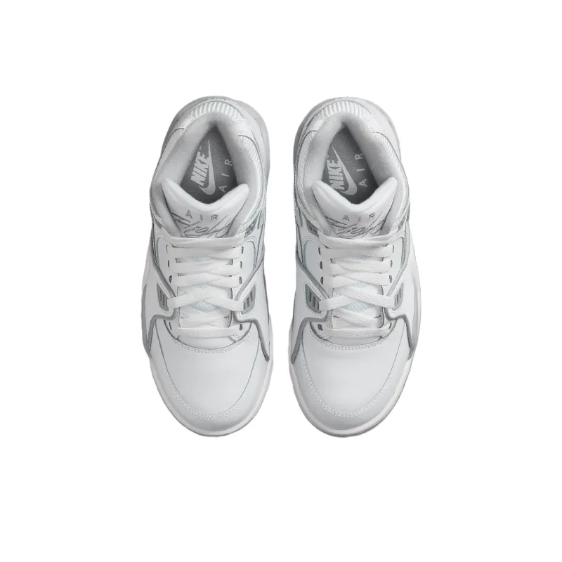 Nike Air Flight 89 Abrasion Resistant Breathable Low Top Vintage Basketball Shoes Men's Gray White-3
