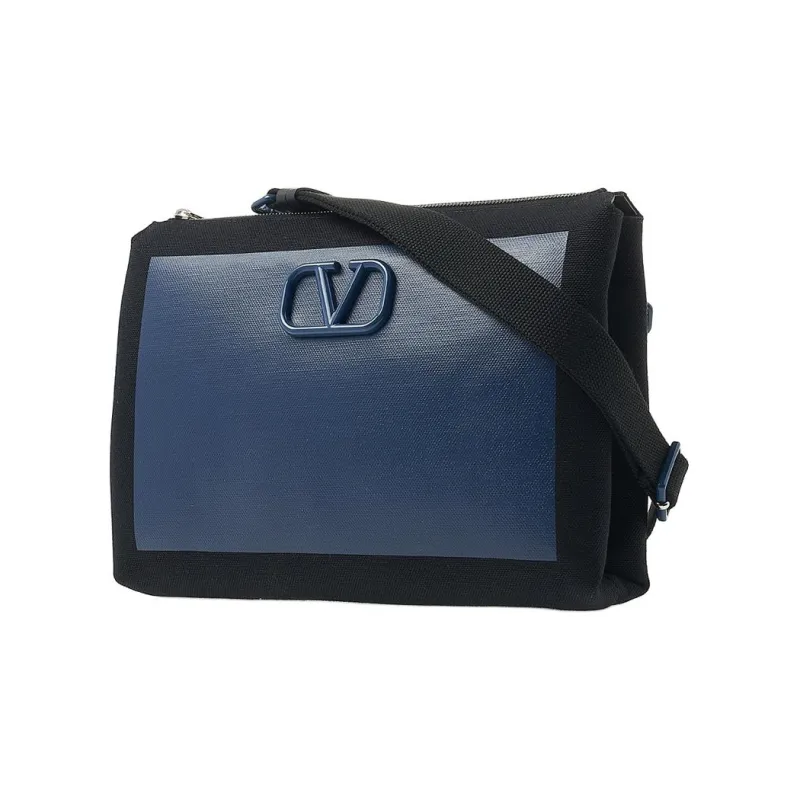 Valentino GARAVANI Fabric Crossbody Bag, Shoulder Bag Men's Black & Blue-1