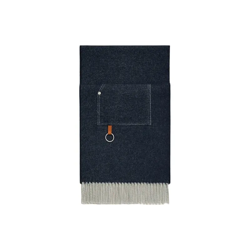 HERMES Knit Scarves Women's Blue-0