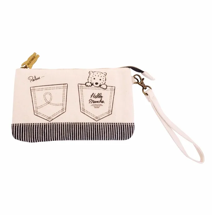 Hello Marche Fabric Shoulder Bag, Crossbody Bag Regular Unisex White-3