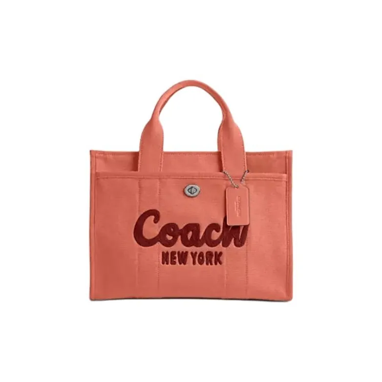 COACH Cargo Canvas Tote Bag, Shopping Bag, One Shoulder Crossbody Bag, Canvas Bag, Handbag Tubas Women's Light Red-0