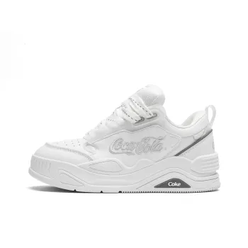 Coca Cola Puffy Shoes Low Top Stylish Skateboarding Shoes Unisex White