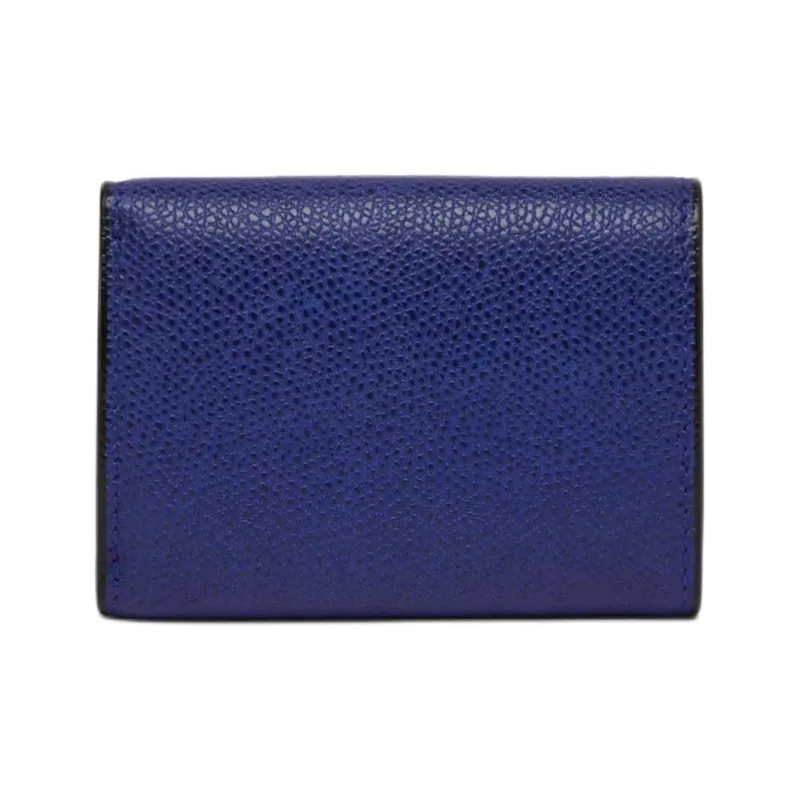 Valextra Calfskin Wallet Coin Purse Trumpets Women's Royal Blue-1