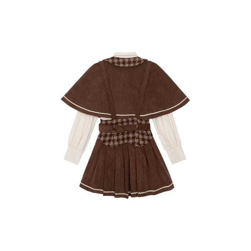 LALAJK Haily Cloak Shirt Suspender Skirt Fall And Winter Maillard Style Skirt Set Women's-1