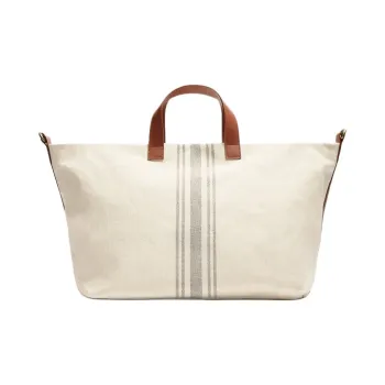 ZARA Polyester Beach Bag Handbag Crossbody Bag Large Size Men's Light Beige Yellow