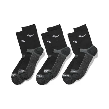 Saucony Inferno Cushion Mid 3-Pack Sock Mid-Calf Socks Men's 3 Pack Black
