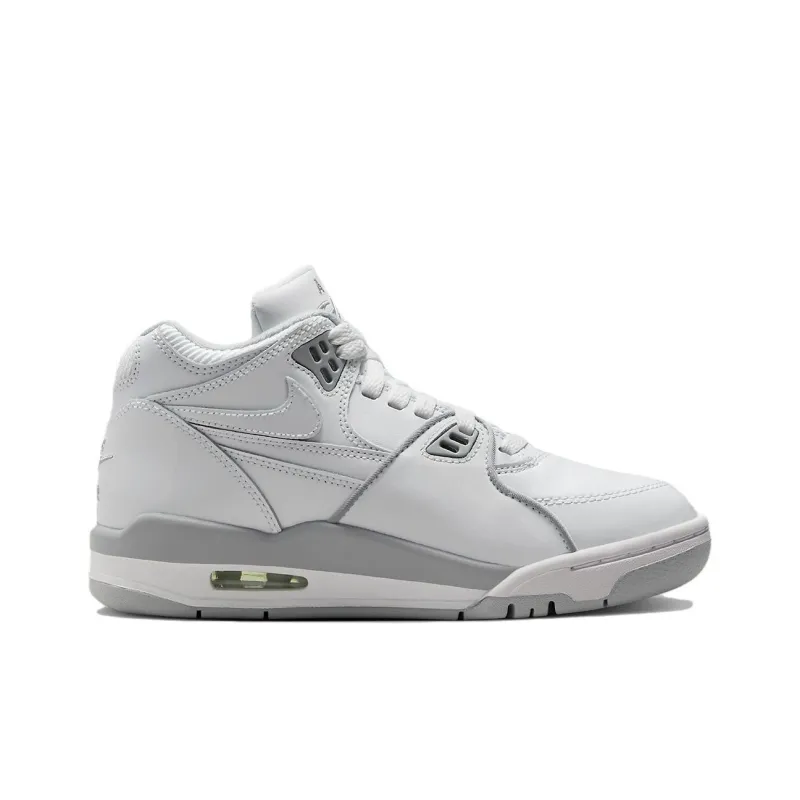 Nike Air Flight 89 Abrasion Resistant Breathable Low Top Vintage Basketball Shoes Men's Gray White-1
