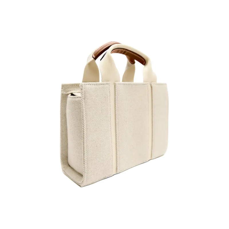 ZARA Cotton Tote Bag Shopping Bag Handbag Shoulder Bag Crossbody Bag Mini Women's Ecru-1