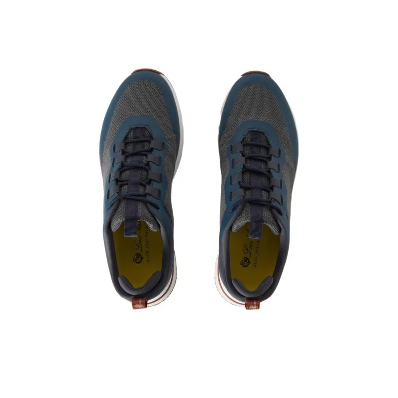 Loro Piana Abrasion Resistant Low Top Casual Shoes Men's Blue Gray-4