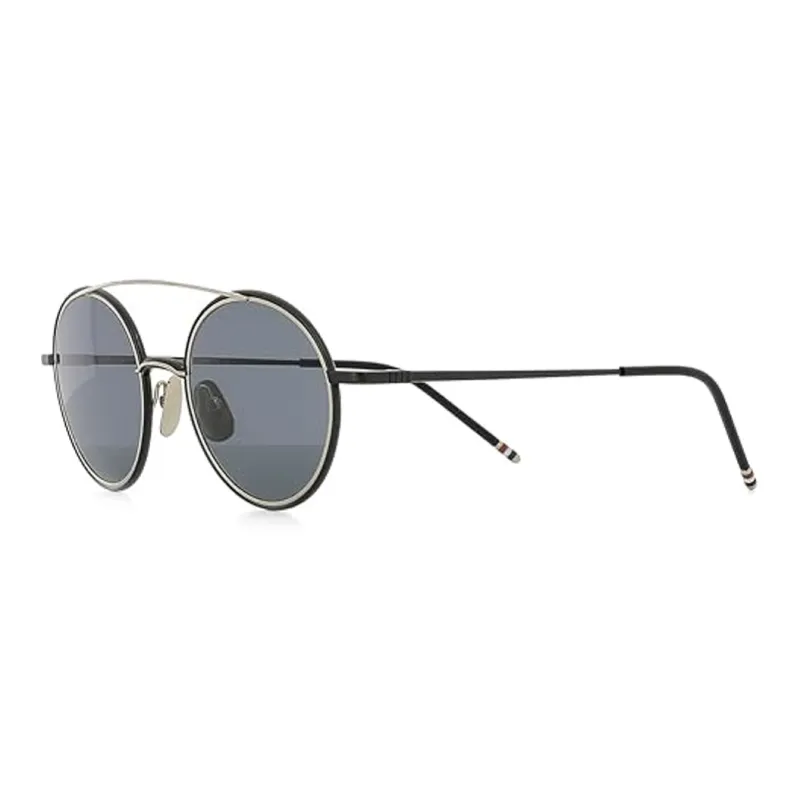 THOM BROWNE· Steel Aviator Sunglasses Men's Black-1