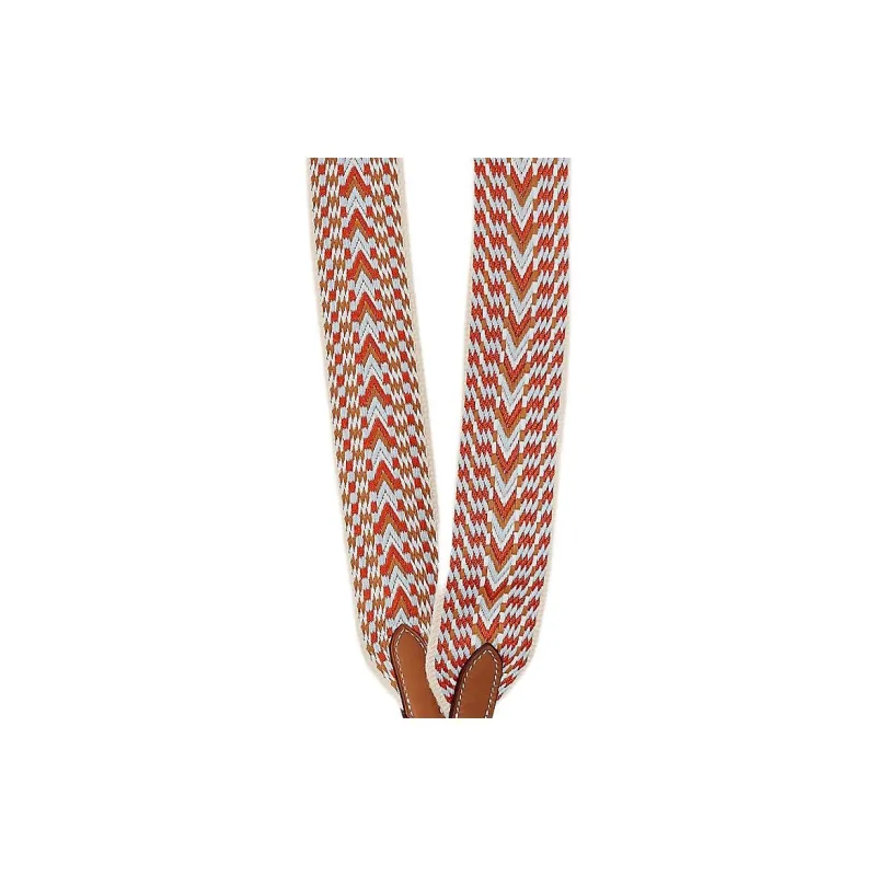 HERMES Sangle Allegro Canvas With Swift Calfskin Bag Strap Women's Cinnamon With White Accents-3