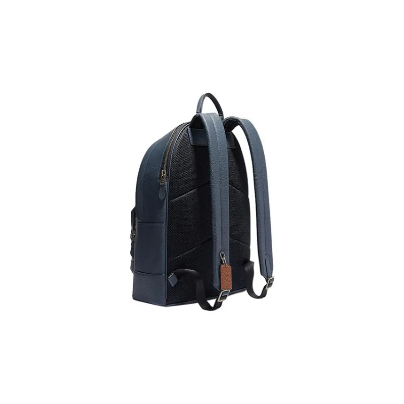COACH Cow Leather With Fabric Backpack Large Size Men's Dark Blue-1