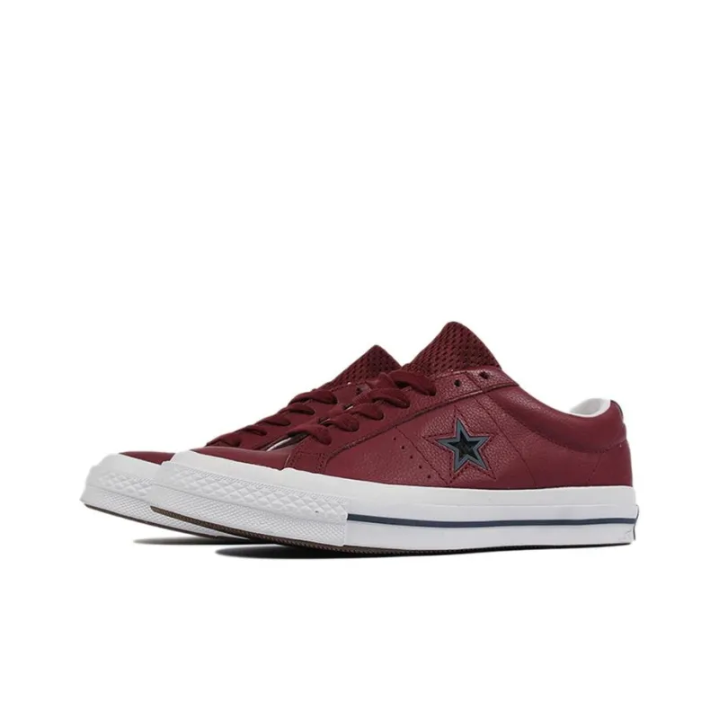 Converse One Star Non Slip Wear resistant Retro Casual Skateboarding Shoes Red-2