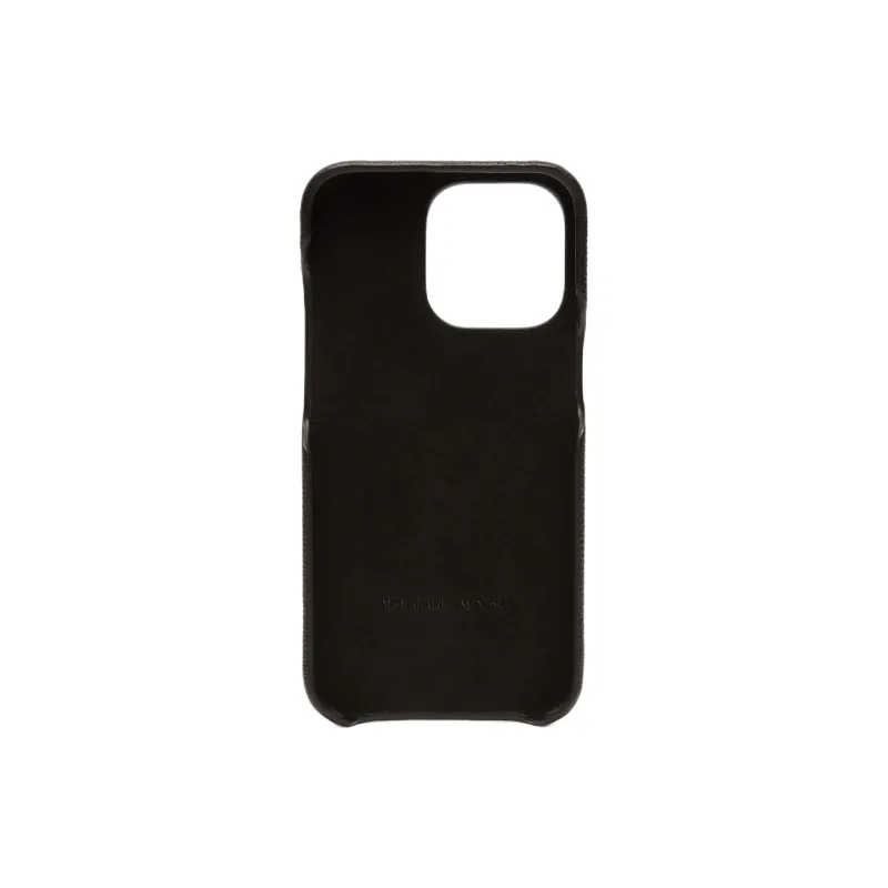 Valextra Cow Leather IPhone 13 Pro Protective Cover Bag Accessory Women's Black-1
