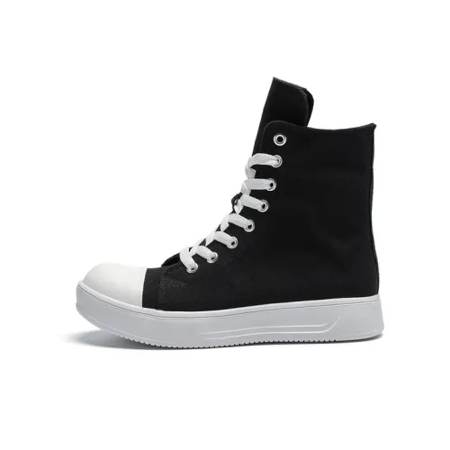 SLNU 3 Wear Resistant Height Increasing High Top Canvas Shoes Unisex White Black