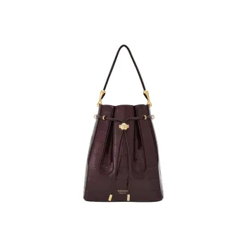 FERRAGAMO Calfskin Suede Bucket Bags Crossbody Bag Shoulder Bag Women's Deep Red