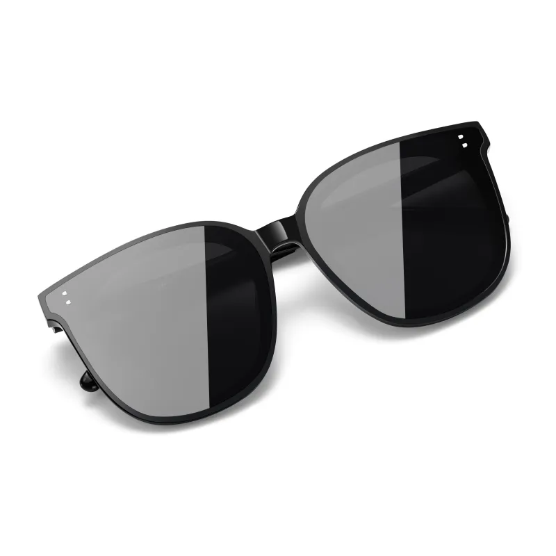 HLA Plate Frame Irregular Shape Sunglasses Unisex Black-1