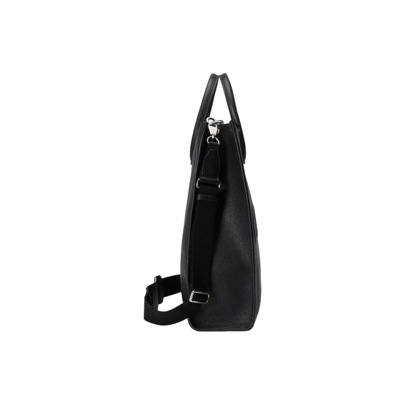 GUCCI Leather With GG Supreme Canvas Tote Bag, Shopping Bag, Handbag Medium Size Men's Black-2