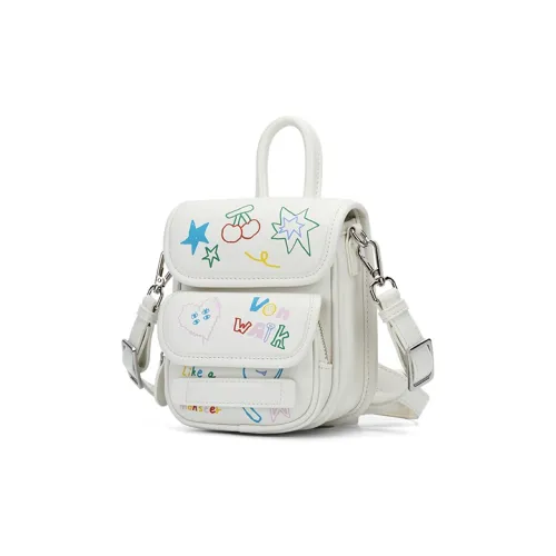 VANWALK PU Small Backpack Regular Women's White/Black/Brown