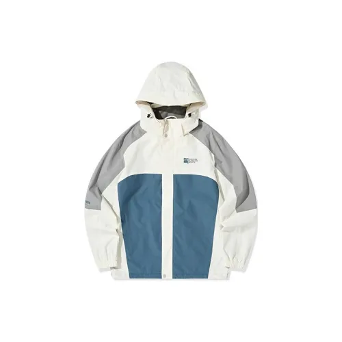 QIAODAN Trench Coats Men Shadow Blue Cream White