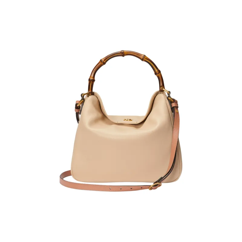 GUCCI Diana Leather Portable Crossbody Bag, Shoulder Bag Medium Size Women's Light Beige-4